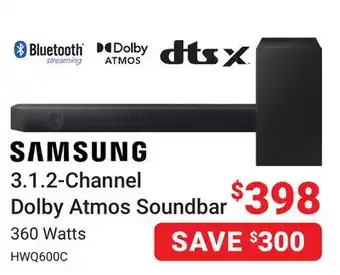 Visions Electronics SAMSUNG 3.1. 2-Channel Dolby Atmos Soundbar offer