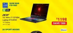 Visions Electronics Acer 16 Nitro i7-13700H Laptop RTX4050 offer