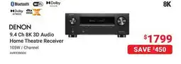 Visions Electronics DENON 9.4 Ch 8K 3D Audio Home Theatre Receiver offer