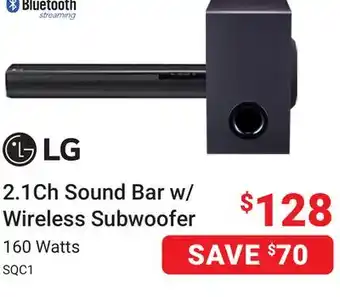 Visions Electronics LG 2.1Ch Sound Bar w/ Wireless Subwoofer offer