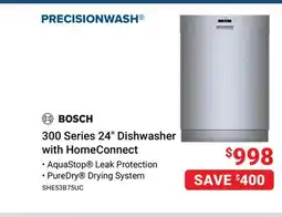 Visions Electronics BOSCH 300 Series 24 Dishwasher with HomeConnect offer