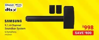 Visions Electronics SAMSUNG 9.1. 4-Channel Soundbar System offer