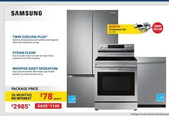 Visions Electronics SAMSUNG APPLIANCES PACKAGE offer