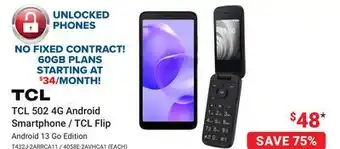 Visions Electronics TCL 502 4G Android Smartphone / TCL Flip offer