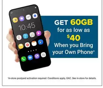 Visions Electronics get 60GB for as low as $40 When you Bring your Own Phone offer