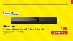 Visions Electronics Hisense 2.1-Channel Soundbar with Built-in Subwoofer offer