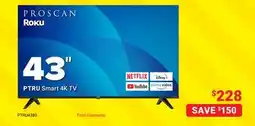Visions Electronics ROKU PTRU Smart 4K TV 43 offer