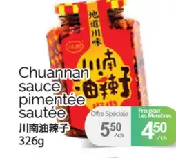 T&T Supermarket CHUANNAN SAUCE PIMENTÉE SAUTÉE, 326G offer