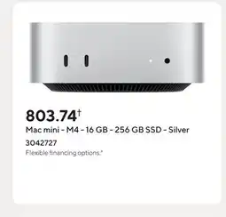 Staples Mac mini - M4 - 16 GB - 256 GB SSD - Silver offer