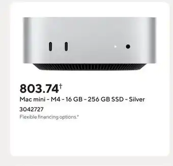 Staples Mac mini - M4 - 16 GB - 256 GB SSD - Silver offer