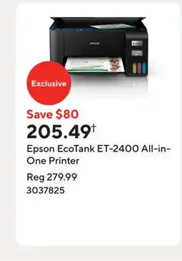 Staples Epson EcoTank ET-2400 All-in-One Printer offer