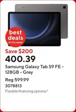 Staples Samsung Galaxy Tab S9 FE - 128GB - Grey offer