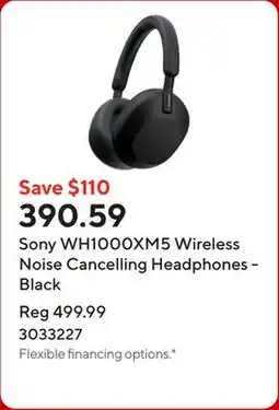 Staples Sony WH1000XM5 Wireless Noise Cancelling Headphones - Black offer
