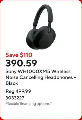 Staples Sony WH1000XM5 Wireless Noise Cancelling Headphones - Black offer