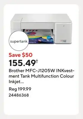 Staples Brother MFC-J1205W INKvestment Tank Multifunction Colour Inkjet Printer offer