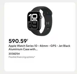 Staples Apple Watch Series 10 - 46mm - GPS - Jet Black Aluminium Case with Black Sport Band offer