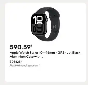 Staples Apple Watch Series 10 - 46mm - GPS - Jet Black Aluminium Case with Black Sport Band offer