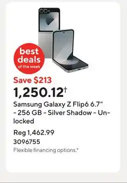 Staples Samsung Galaxy Z Flip6 6.7 - 256 GB - Silver Shadow - Unlocked offer