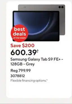 Staples Samsung Galaxy Tab S9 FE+ - 128GB - Grey offer
