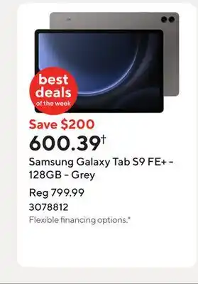Staples Samsung Galaxy Tab S9 FE+ - 128GB - Grey offer