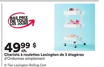 Michaels Chariots à roulettes Lexington de 3 étagères d'Ordonnez simplement offer