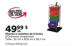 Michaels Chariot à roulettes de 5 tiroirs d'Ordonnez simplement offer