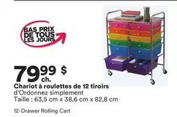 Michaels Chariot à roulettes de 12 tiroirs d'Ordonnez simplement offer