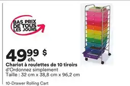 Michaels Chariot à roulettes de 10 tiroirs d'Ordonnez simplement offer