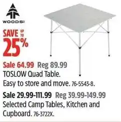 Canadian Tire Toslow quad table offer
