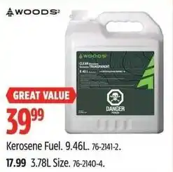 Canadian Tire Woods kerosene fuel offer