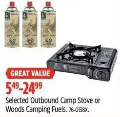 Canadian Tire Selected outbound camp stove or woods camping fuels offer