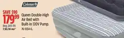 Canadian Tire Coleman Queen Double High air bed with built in 120V pump offer