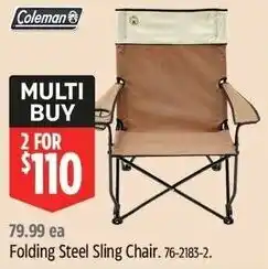 Canadian Tire Coleman folding steel sling chair offer