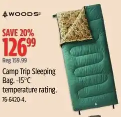 Canadian Tire Woods camp trip sleeping bag offer