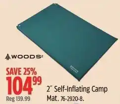 Canadian Tire Woods self inflating camp mat offer