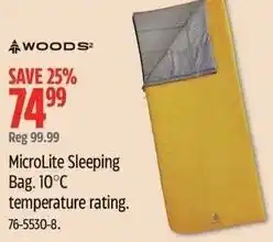 Canadian Tire MicroLite sleeping bag offer