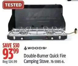 Canadian Tire Woods double burner quick fire camping stove offer