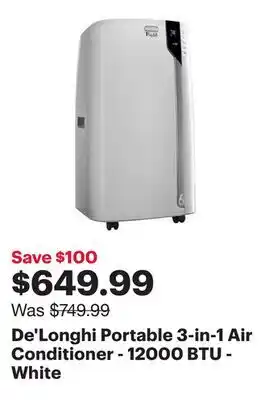 Best Buy De'Longhi Portable 3-in-1 Air Conditioner - 12000 BTU - White offer