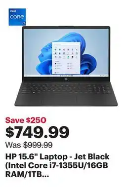 Best Buy HP 15.6 Laptop - Jet Black (Intel Core i7-1355U/16GB RAM/1TB SSD/Windows 11) offer