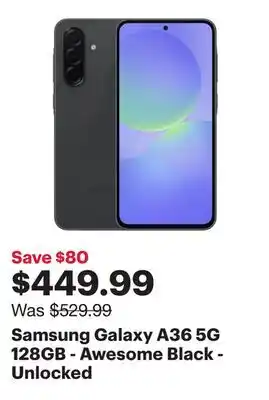 Best Buy Samsung Galaxy A36 5G 128GB - Awesome Black - Unlocked offer