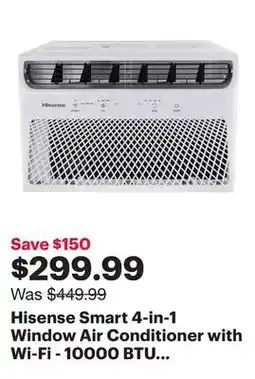 Best Buy Hisense Smart 4-in-1 Window Air Conditioner with Wi-Fi - 10000 BTU - White offer