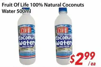 Bestco Food Mart Fruit Of Life 100% Natural Coconuts Water offer