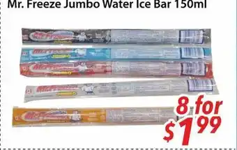 Bestco Food Mart Mr. freeze jumbo water ice bar offer