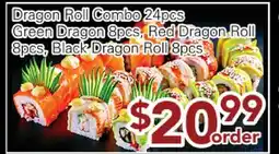 Ample Food Market Dragon Roll Combo 24pcs Green Dragon 8 pcs, Red Dragon Roll 8pcs, Black Dragon Roll 8pcs offer