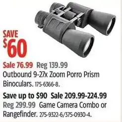 Canadian Tire Outbound 9-27x Zoom Porro Prism Binoculars offer