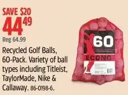 Canadian Tire Recycled golf balls offer