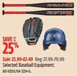 Canadian Tire Selected baseball equipment offer