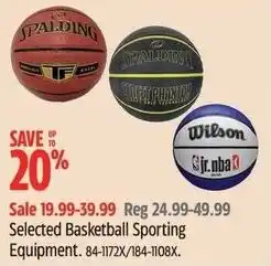 Canadian Tire Selected basketball sporting equipment offer