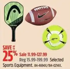 Canadian Tire Selected sports equipment offer
