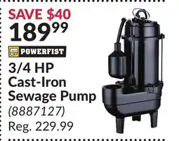 Princess Auto 3/4 HP Cast-Iron Sewage Pump offer